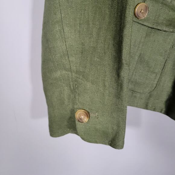 Vintage Chadwick's Olive Green Linen 2 pc. Suit Skirt Jacket Blazer Size 12 - Picture 5 of 13